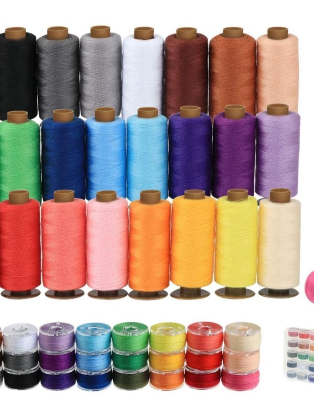 50Pcs Thread for Sewing, 400 Yards Sewing Thread kit, Prewound Bobbins Hand & Ma